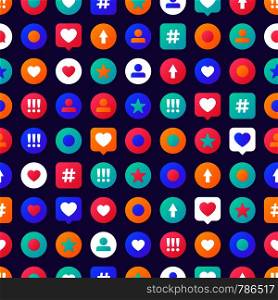 Vector illustration pattern social media communication concept with colorful social icons