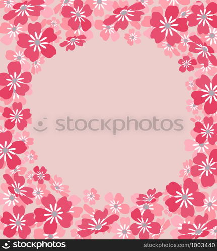Vector illustration pink background from silhouettes of flowers. Background with floral decorations. Banner templatet. Background from silhouettes of flowers