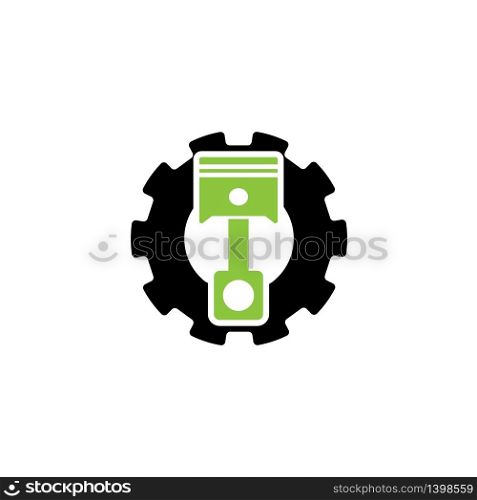 Vector illustration, piston icon. Glyph design template