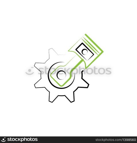 Vector illustration, piston icon. Glyph design template