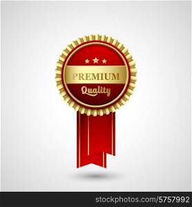 Vector illustration Premium Quality Badge red Label design. Vector Premium Quality Badge Label