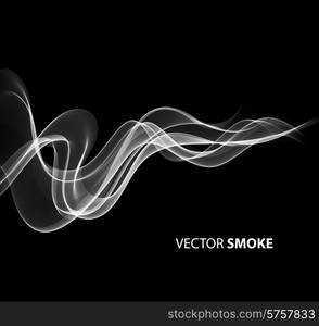 Vector illustration realistic smoke on black background . Vector realistic smoke on black background