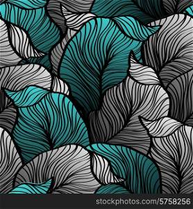Vector illustration Retro seamless pattern with abstract doodle leaves. Retro seamless pattern with abstract doodle leaves