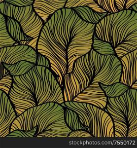 Vector illustration Retro seamless pattern with abstract green leaves. Vector illustration Retro seamless pattern with abstract leaves