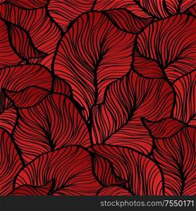 Vector illustration Retro seamless pattern with abstract red leaves. Vector illustration Retro seamless pattern with abstract leaves
