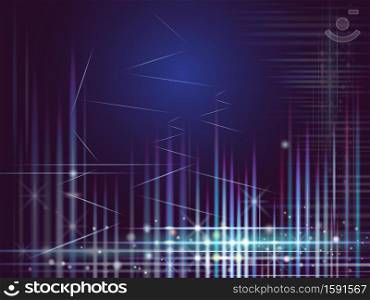 Vector illustration rhythm of lines and colors in dark blue background of space and imagination to time machine in the future. Abstract space background with matrix of glowing stardust in galaxy.
