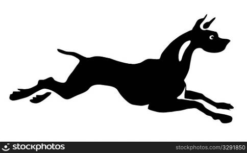 vector illustration running dog on white background