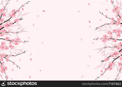 Vector illustration Sakura branch decoration. Floral background. Pink flowers. Sakura branch decoration