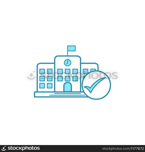 Vector illustration school building icon