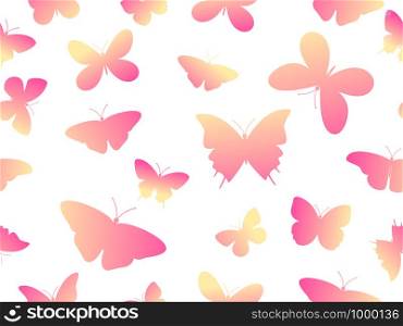 Vector illustration seamless colorful butterfly pattern background