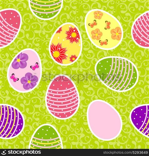 Vector illustration seamless pattern background with easter eggs. Vector illustration seamless pattern background with easter egg