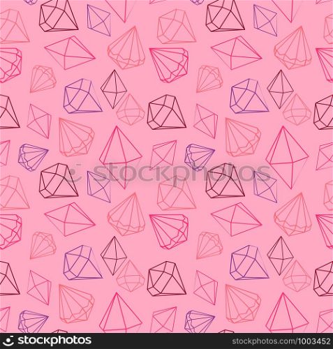 Vector illustration seamless pattern jewels, diamond. Decorative background