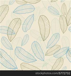 Vector illustration. Seamless pattern of abstract leaves.. Vector illustration. Seamless pattern of abstract leaves