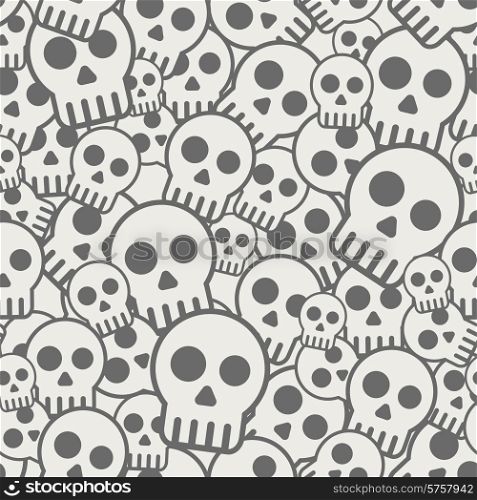 Vector illustration Seamless pattern, skull horror background