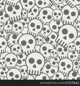 Vector illustration Seamless pattern, skull horror background