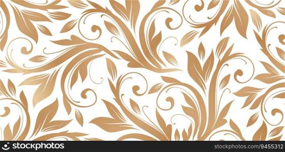 Vector illustration Seamless pattern with ornamental golden colors for Fashionable modern wallpaper or textile, book covers, Digital interfaces, prints designs templates materials, wedding invitations