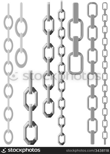 Vector illustration set of chains