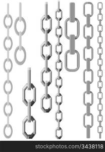 Vector illustration set of chains