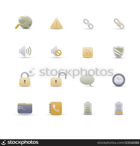 Vector illustration  set of elegant simple icons for common computer functions