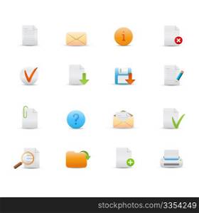 Vector illustration  set of elegant simple icons for common computer functions