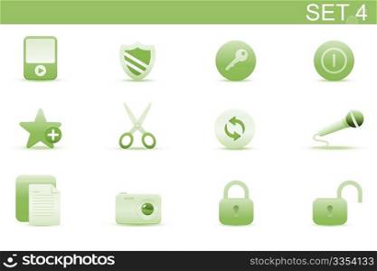 Vector illustration  set of elegant simple icons for common computer functions. Set-4