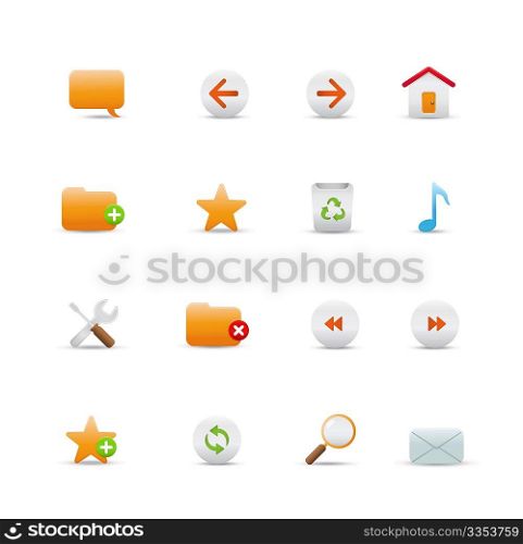 Vector illustration  set of elegant simple icons for common internet functions