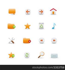 Vector illustration  set of elegant simple icons for common internet functions