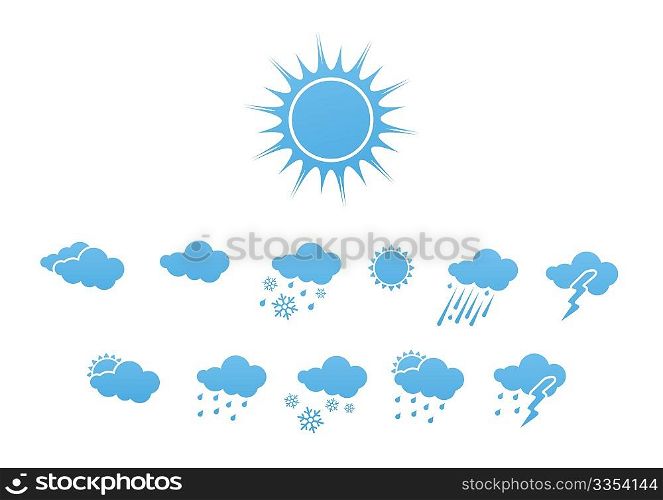 Vector illustration  set of elegant Weather Icons for all types of weather