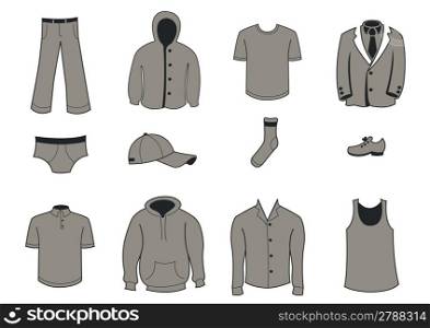Vector illustration set of fashion Clothing and Accessories Icons