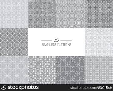 Vector illustration. Set of geometric seamless patterns. Set of geometric seamless patterns