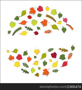 Vector illustration. Set of natural autumn leafs. Autumn leaves set