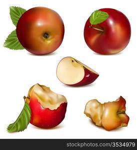 Vector illustration. Set of red apples.