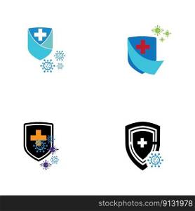 vector illustration set of Virus protection logo and symbol