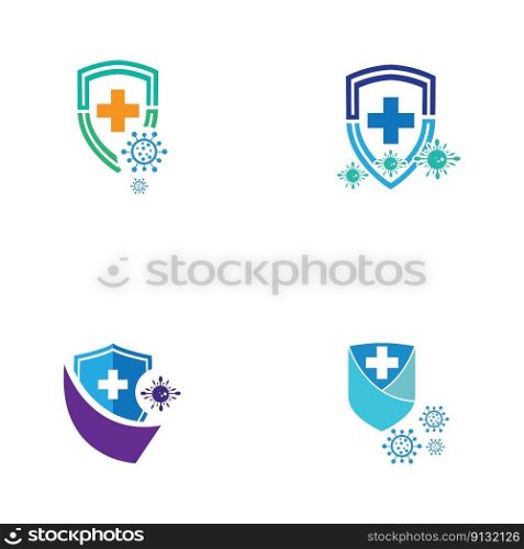 vector illustration set of Virus protection logo and symbol