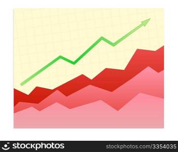 Vector illustration - Shiny graph of success trend