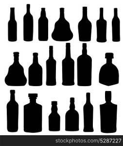 vector illustration silhouette alcohol bottle