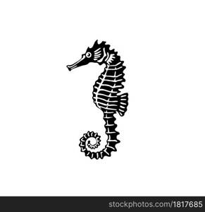 Vector illustration silhouette of a sea horse