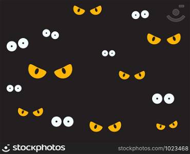 Vector illustration spooky eyes in the dark background - Halloween background