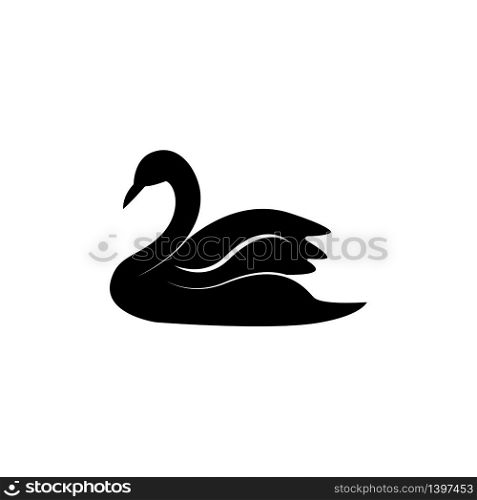 Vector illustration, swan icon. Flat design template