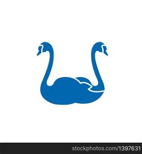 Vector illustration, swan icon. Flat design template