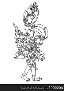 Vector illustration Thai arts angel