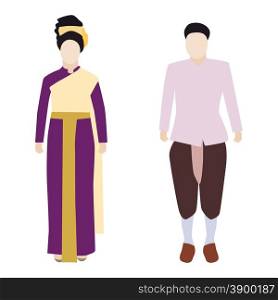 Vector illustration Thailand traditional costume