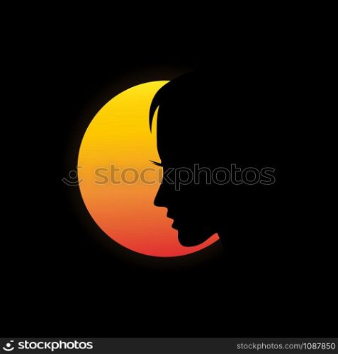 Vector illustration the girl and the sun