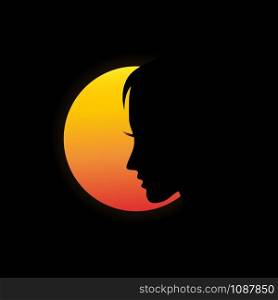 Vector illustration the girl and the sun