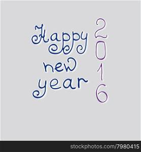Vector illustration. The unusual design of the text of the greetings for the New Year.