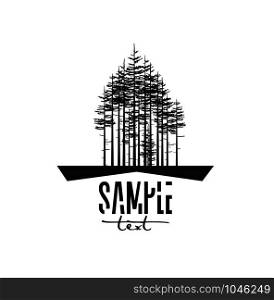 Vector illustration trees. Landscape background with forest. Landscape with forest