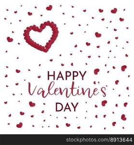Vector illustration, Valentine&rsquo;s Day card Paper hearts lie on a white background with the inscription happy valentine&rsquo;s day. Vector illustration, Valentine&rsquo;s Day card Paper hearts lie on a white background with the inscription happy valentine&rsquo;s day.