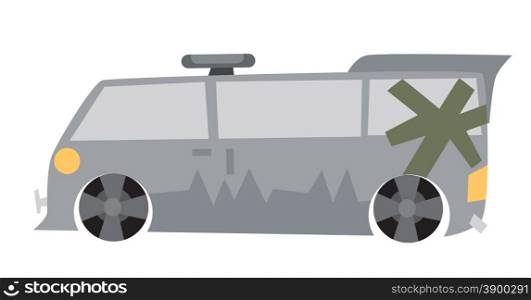 Vector illustration van car isolated on white background