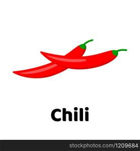 Vector illustration. Vegetable. Chili pepper on white background. Vector illustration. Vegetable. Chili pepper