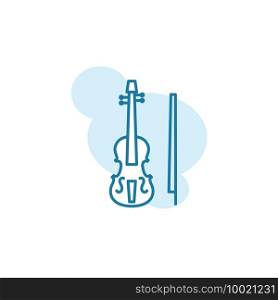 Vector illustration, violin icon design template